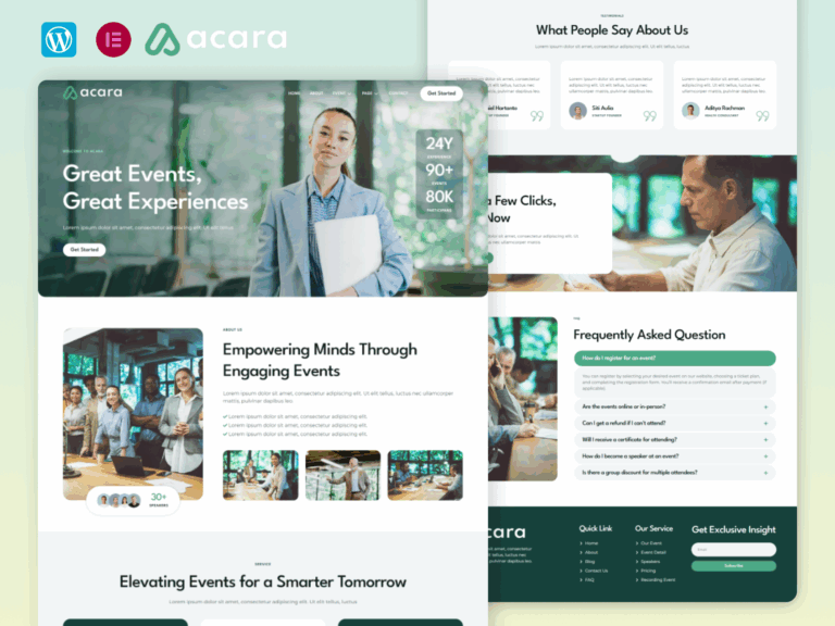 Acara - Event and Conference Elementor Template Kit