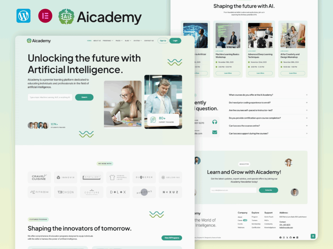 Aicademy – AI School & Academy Elementor Template Kit