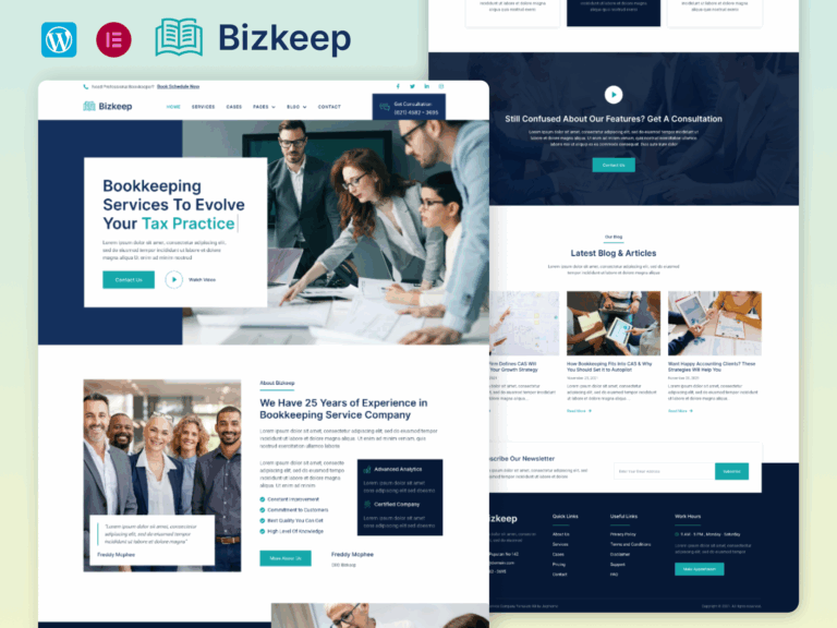 Bizkeep - Bookkeeping And Accounting Service Elementor Template Kit