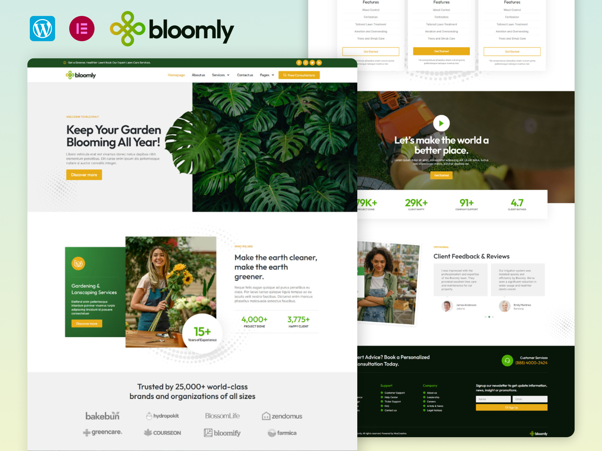 Bloomly - Landscape And Gardening Service Elementor Pro Template Kit