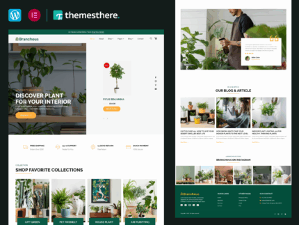 Branchous – Plant & Garden Store Elementor Template Kit