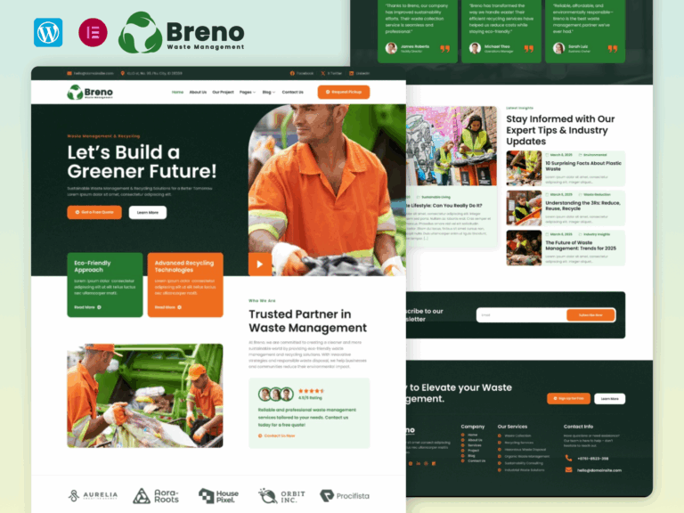 Breno - Waste Management And Recycling Elementor Template Kits