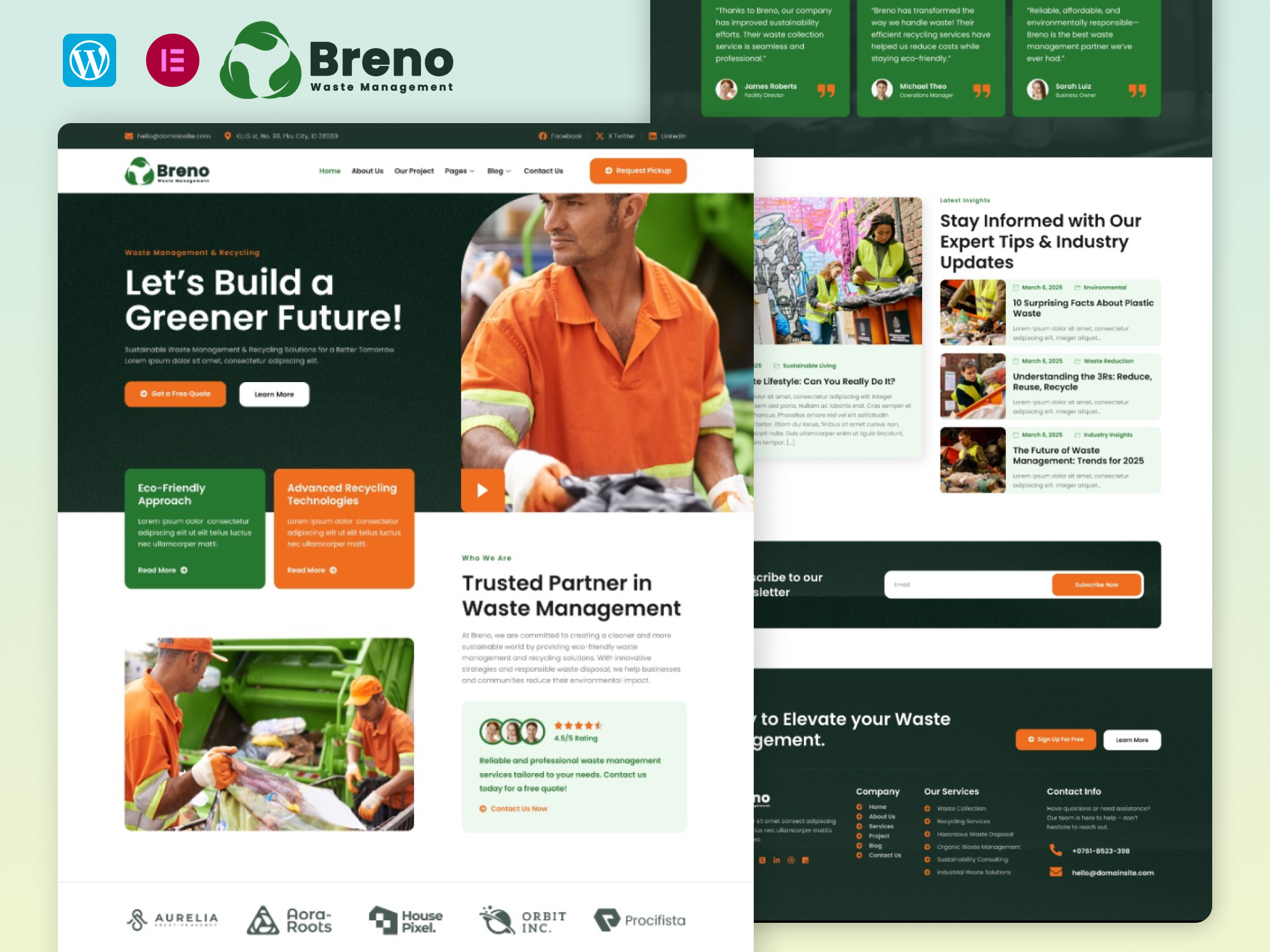 Breno - Waste Management And Recycling Elementor Template Kits