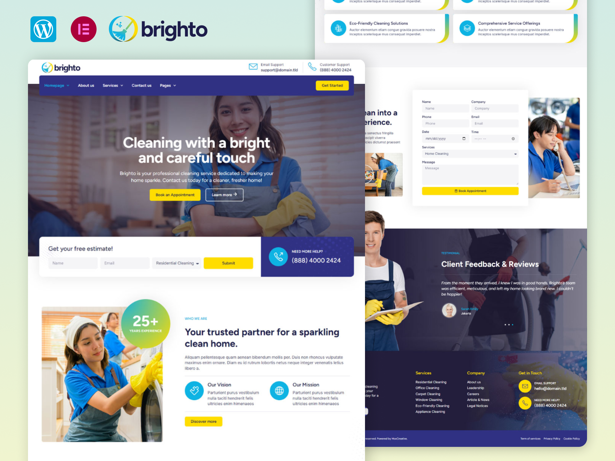 Brighto - Cleaning Service Company Elementor Pro Template Kit