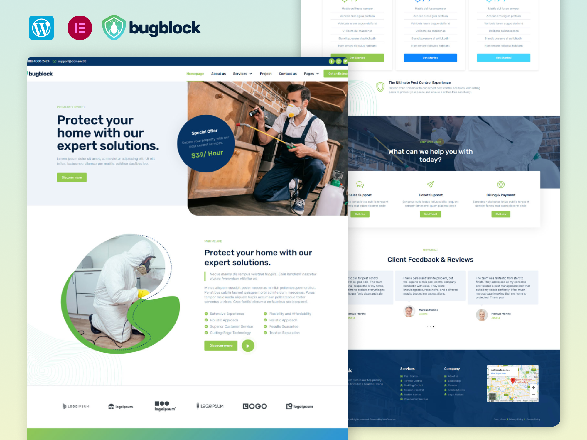 BugBlock - Pest Control Service Elementor Template Kit
