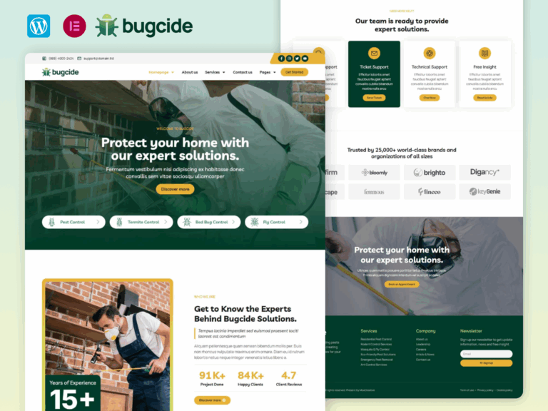 BugCide - Pest Control Service Elementor Pro Template Kit