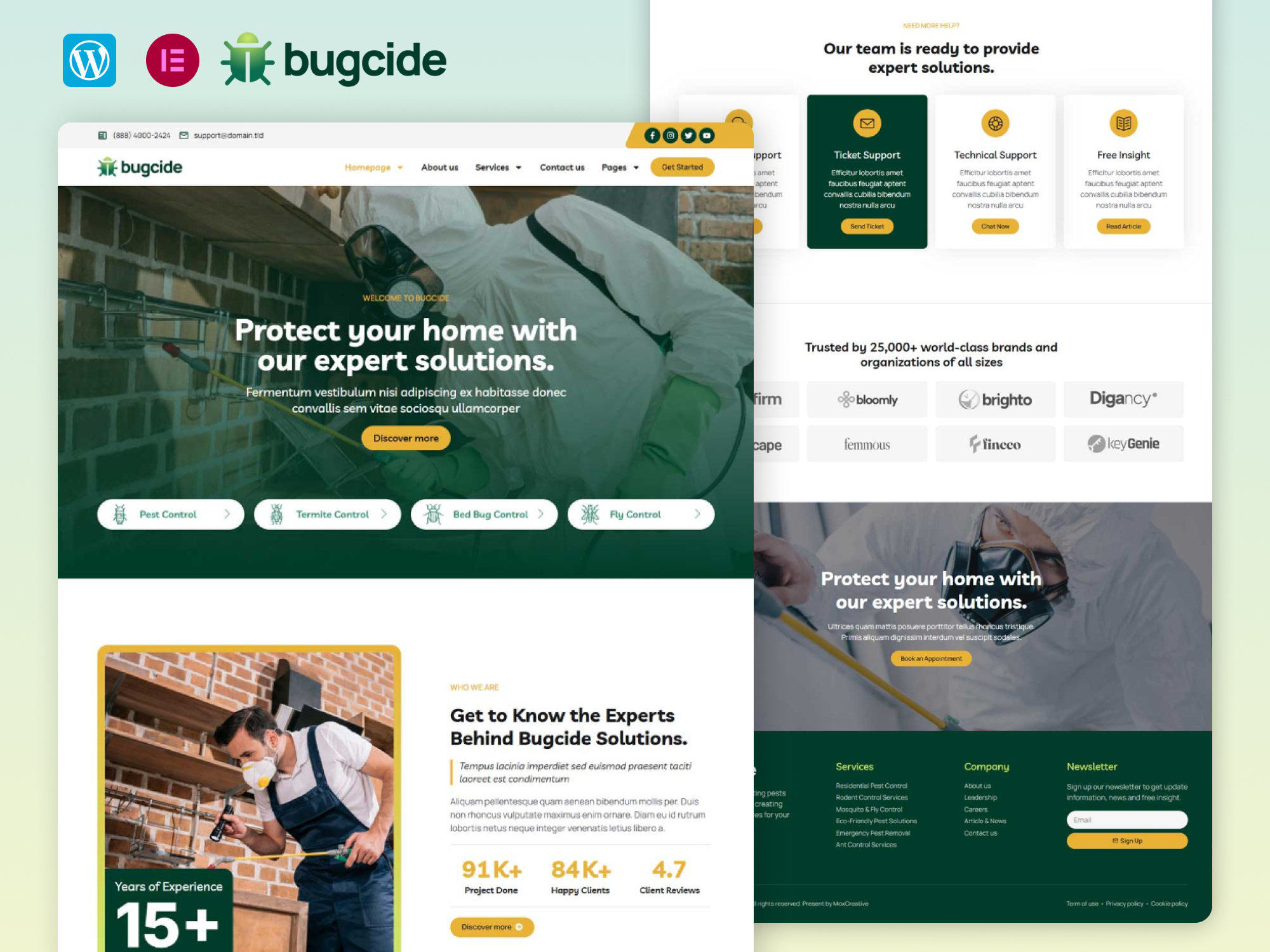 BugCide - Pest Control Service Elementor Pro Template Kit