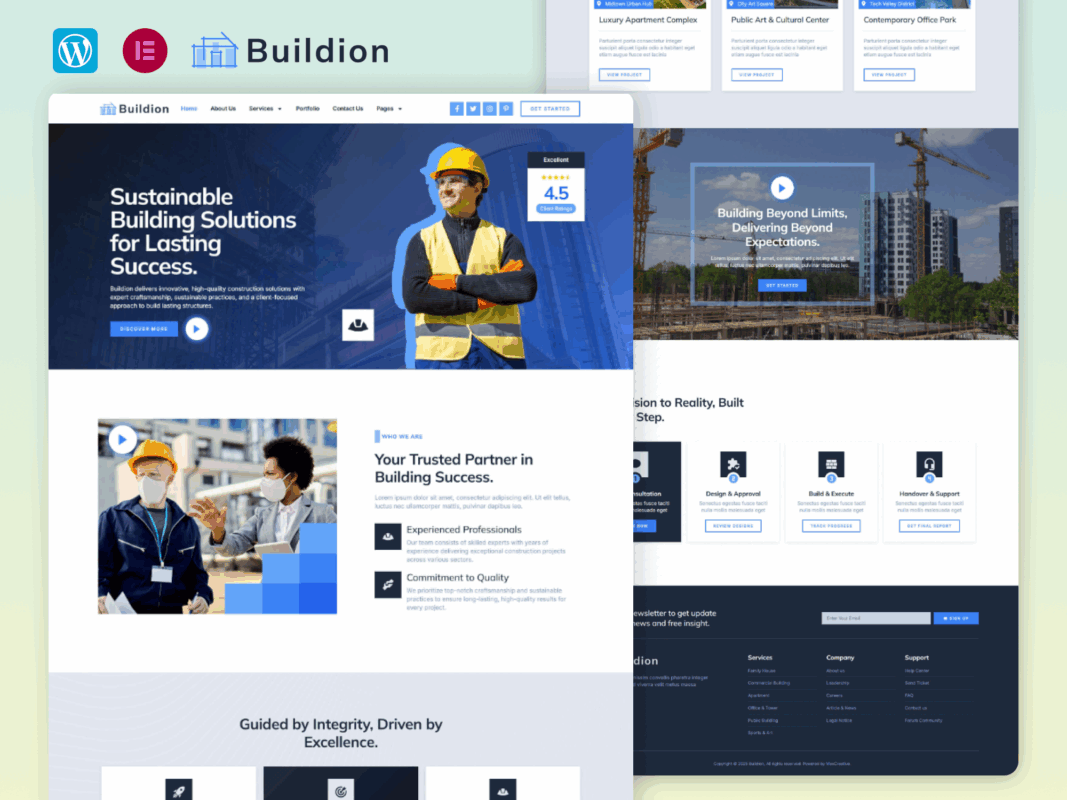 Buildion – Construction And Building Service Elementor Pro Template Kit