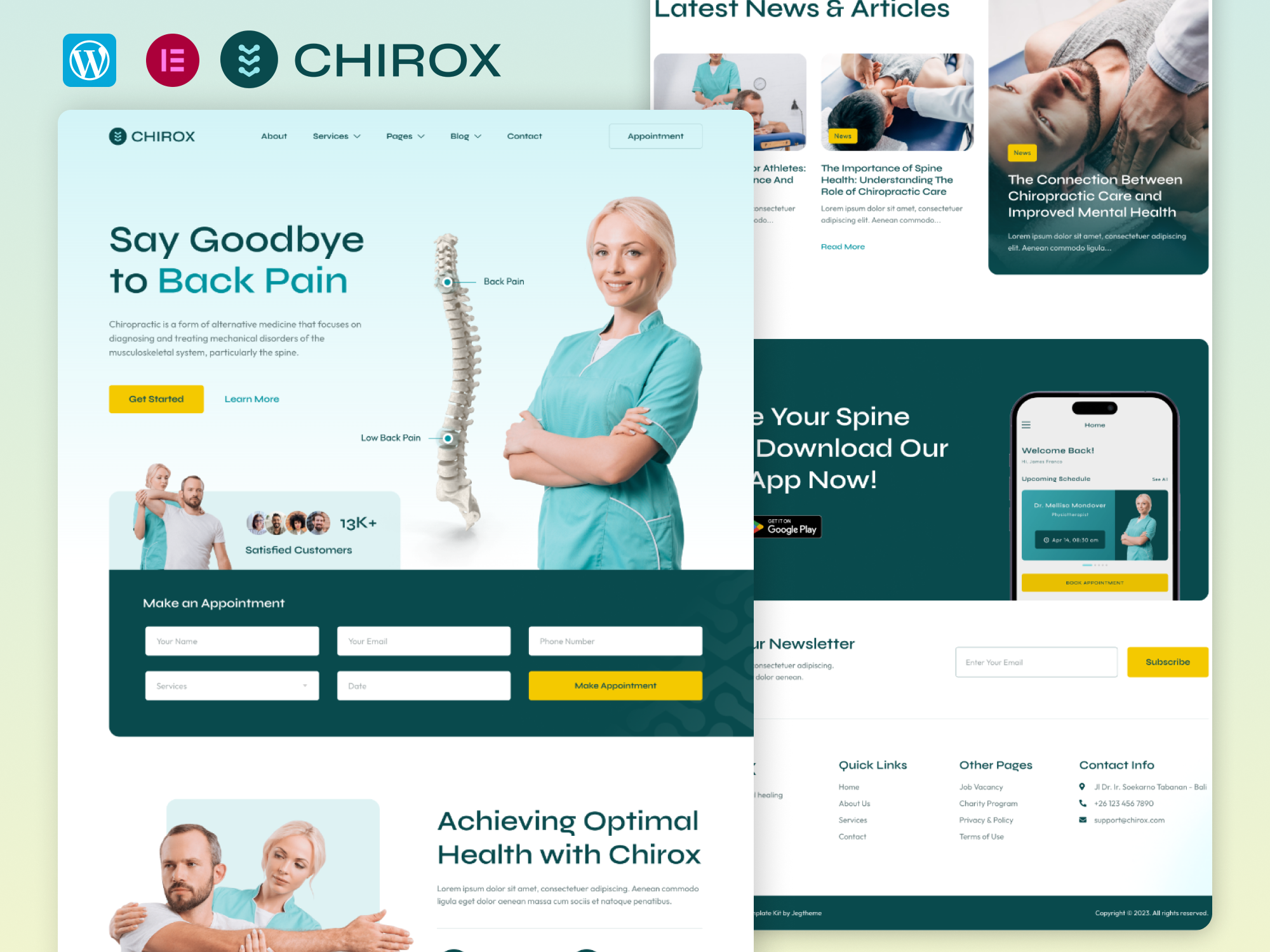 Chirox – Chiropractic And Physiotherapy Elementor Template Kit