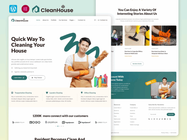 CleanHouse - Cleaning Service Template Kit