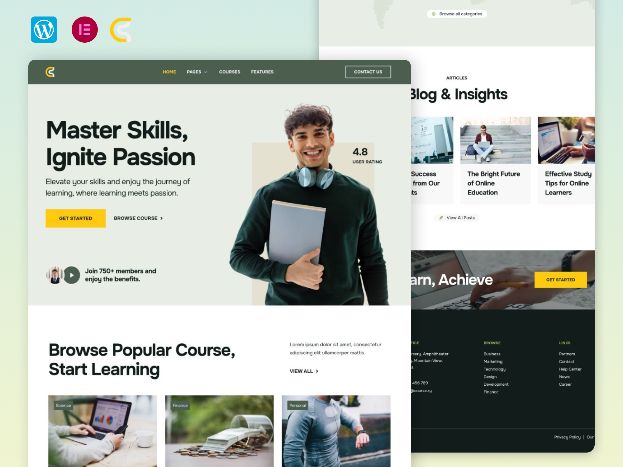 Coursery - Online Education Course And Class Elementor Template Kit