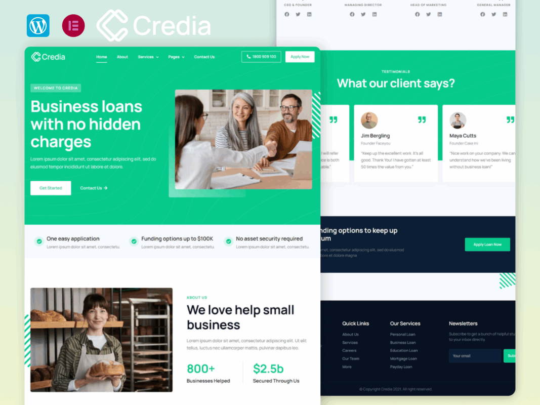 Credia | Banking And Business Loan Elementor Template Kit