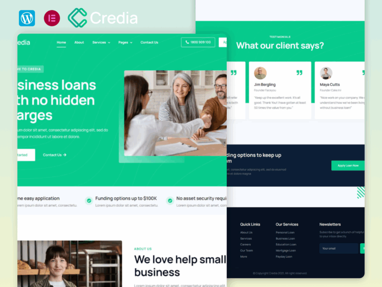 Credia | Banking And Business Loan Elementor Template Kit