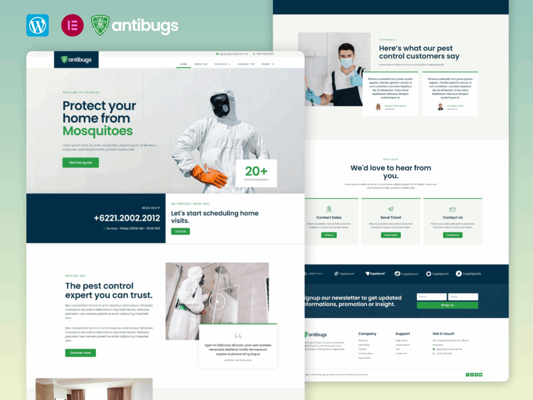 Antibugs – Pest Control Service Elementor Template Kit
