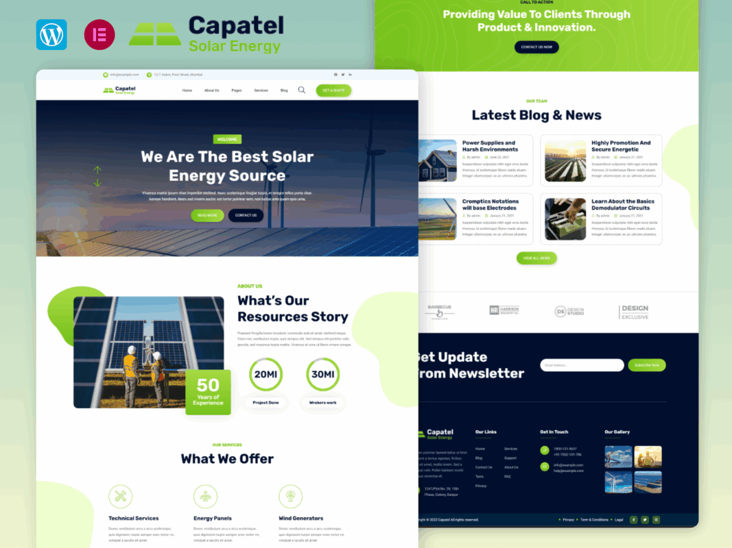Capatel – Solar Energy WordPress Theme