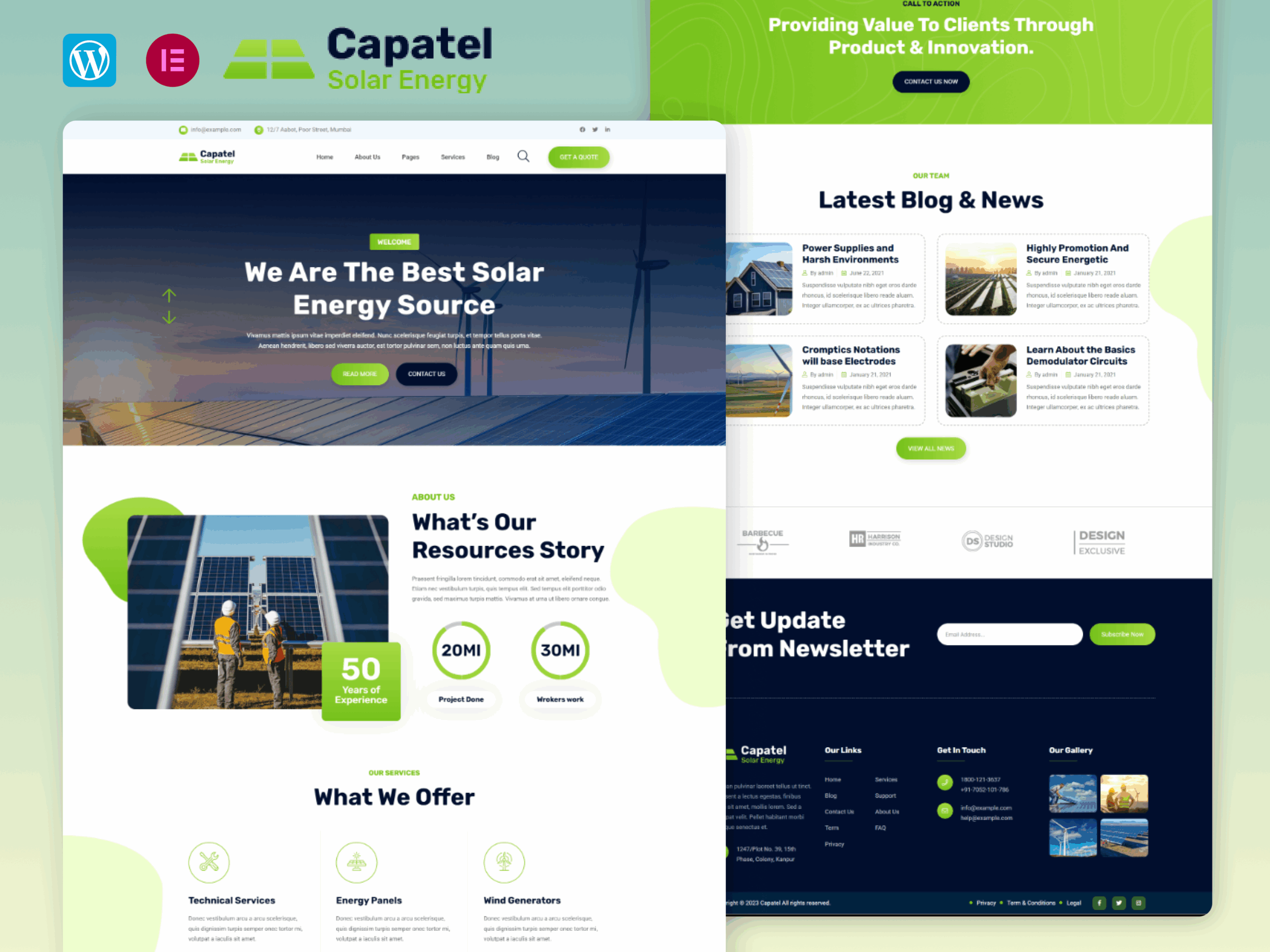 Capatel – Solar Energy WordPress Theme