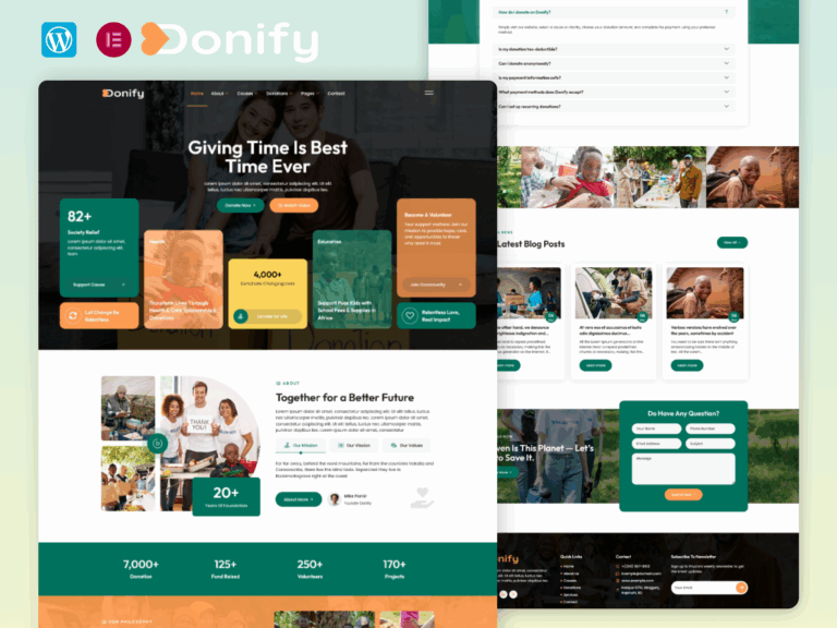 Donify - Charity And Donation Elementor Template Kit