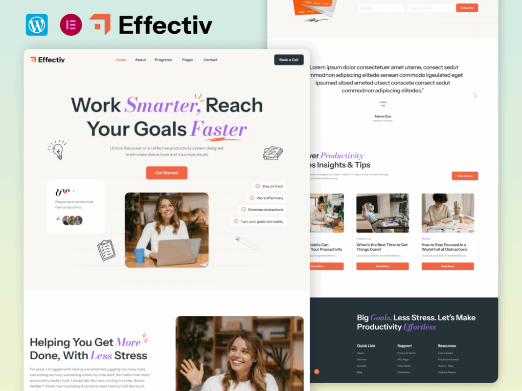 Effectiv – Productivity Coach And Mentor FSE WordPress Theme