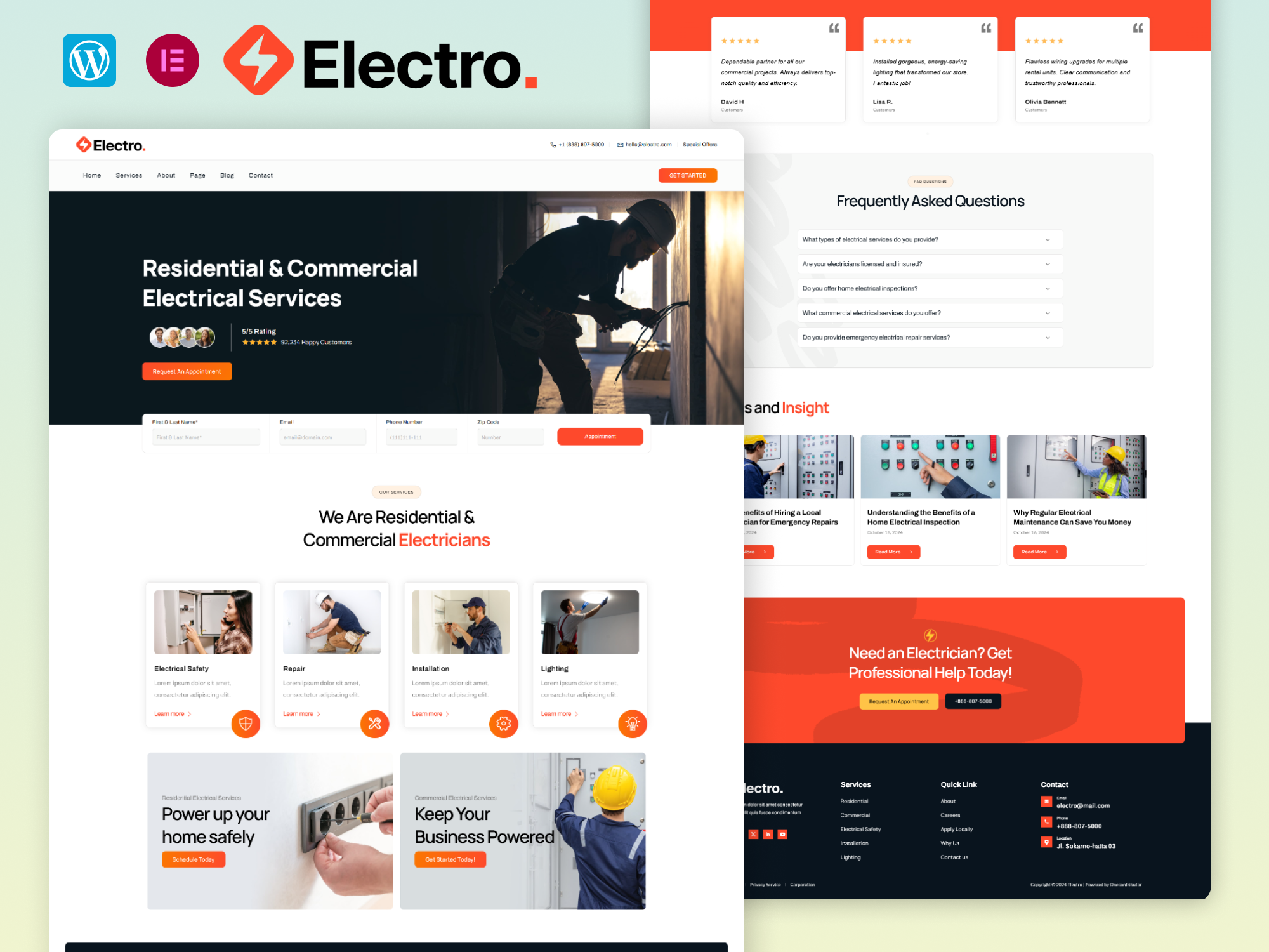 Electro - Electrician And Electrical Services Elementor Template Kit