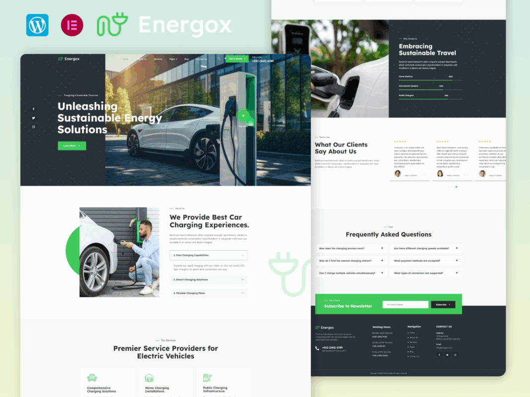 Energox – EV Charging Station Elementor Template Kit