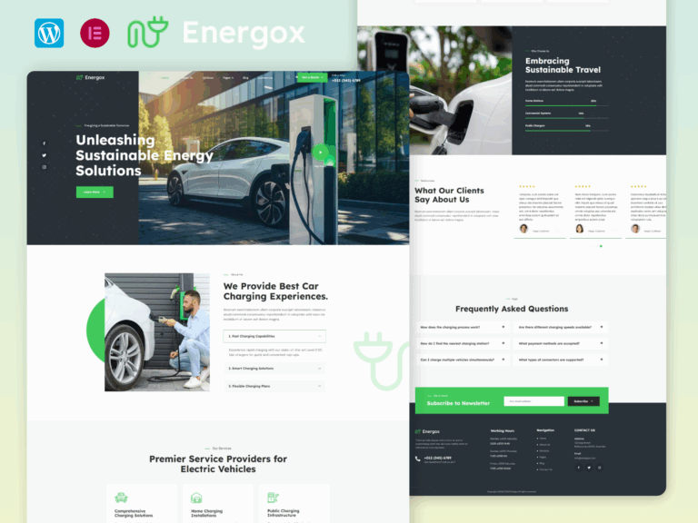 Energox - EV Charging Station Elementor Template Kit