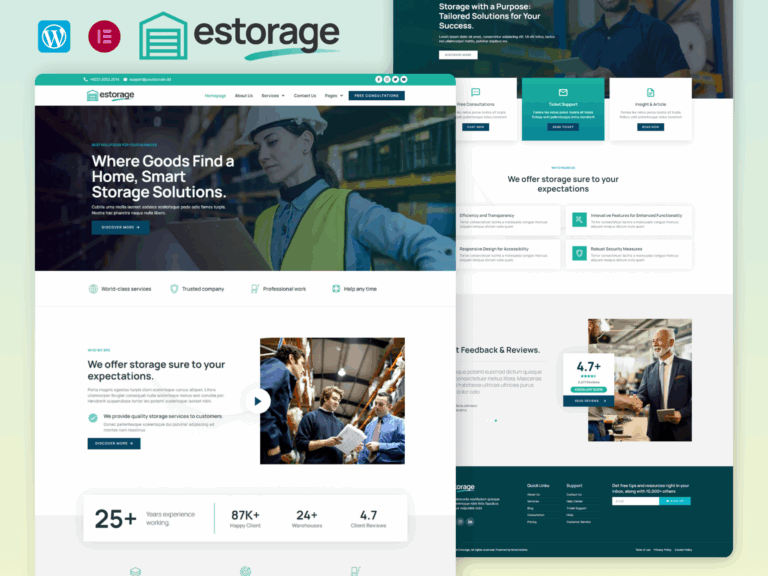 Estorage - Storage Service Company Elementor Pro Template Kit