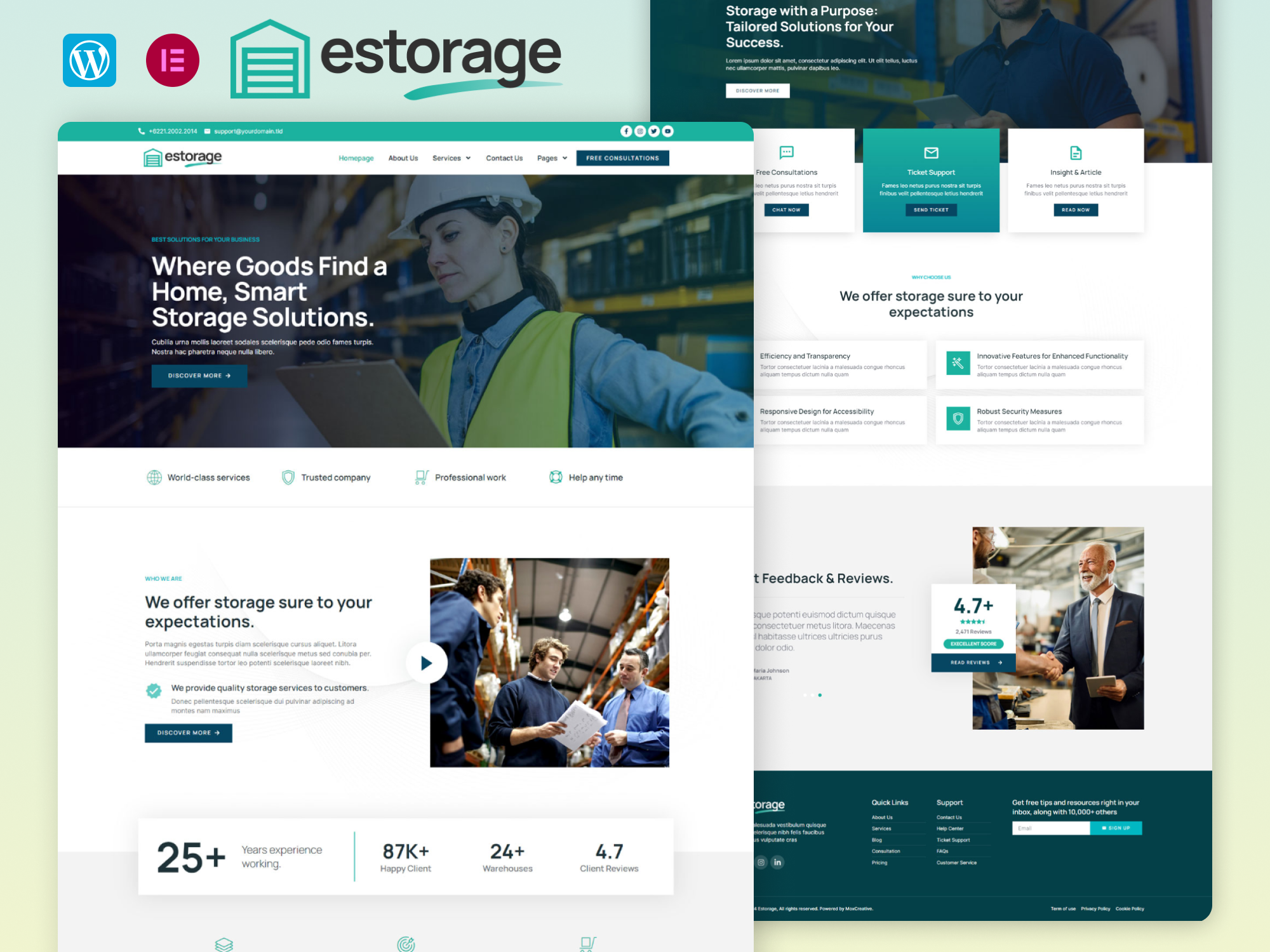 Estorage - Storage Service Company Elementor Pro Template Kit