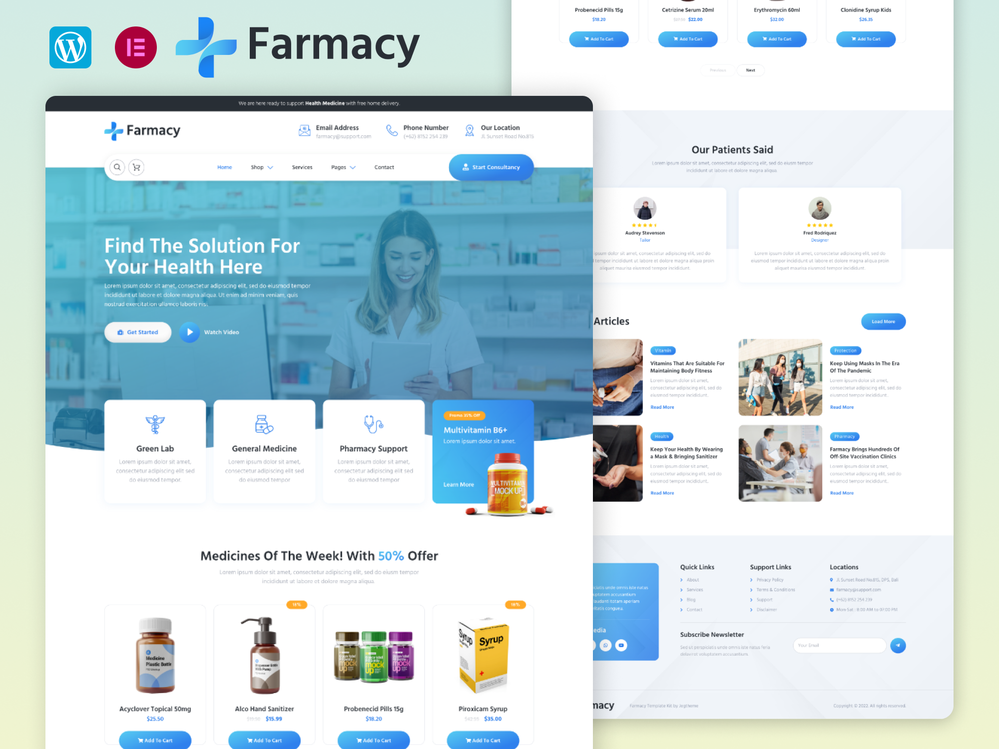 Farmacy – Pharmacy And Medical Store Elementor Template Kit