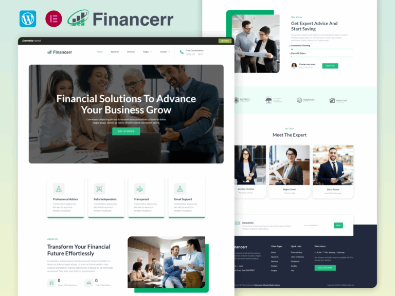 Financerr – Business And Finance FSE WordPress Theme