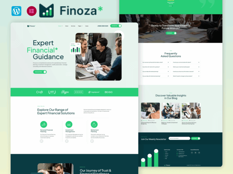 Finoza - Finance Consulting Elementor Template Kit