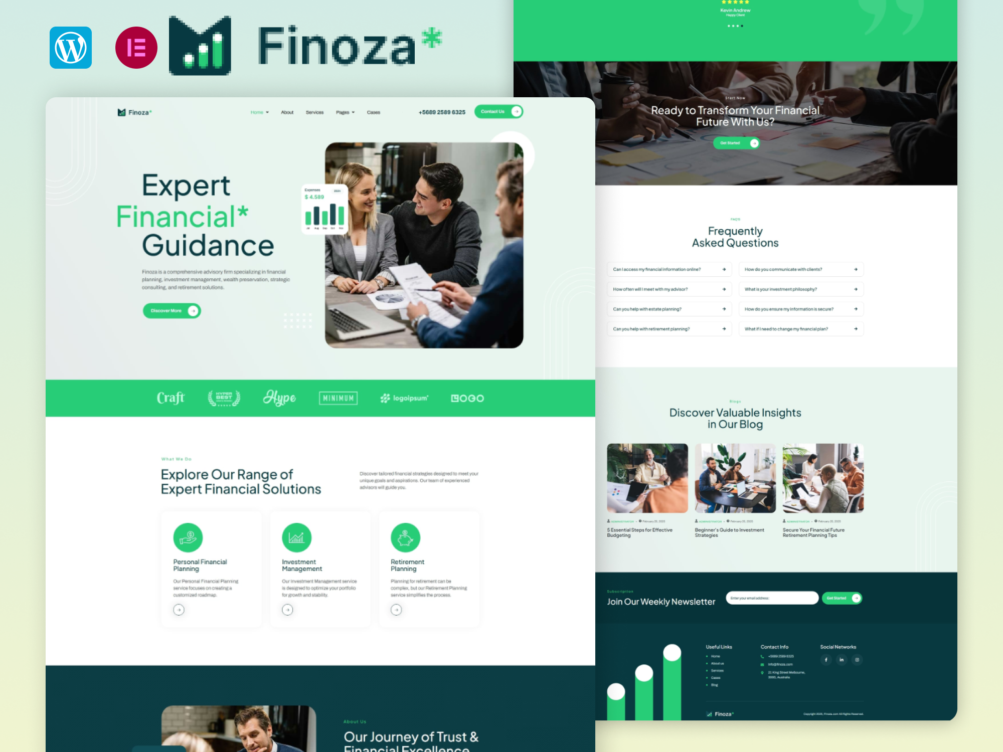 Finoza - Finance Consulting Elementor Template Kit