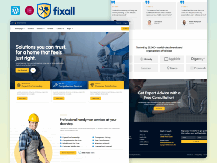FixAll - Handyman And Repair Service Elementor Pro Template Kit