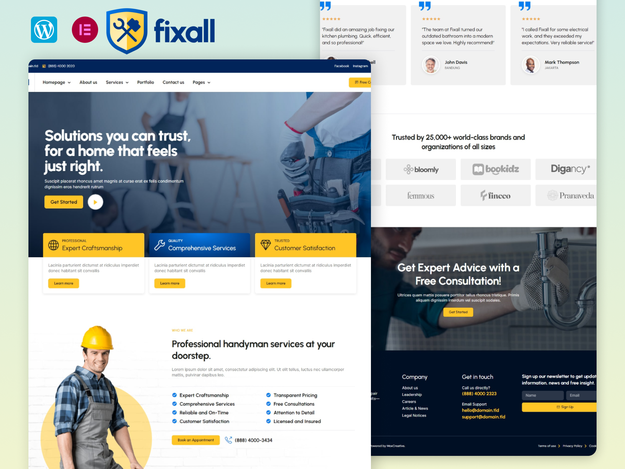 FixAll - Handyman And Repair Service Elementor Pro Template Kit