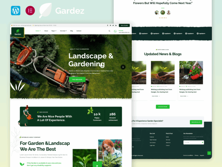 Gardez - Landscape And Gardening Elementor Template Kit