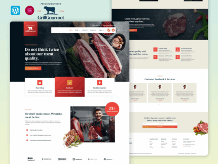 GrillGourmet - Butcher And Meat Shop Elementor Template Kit