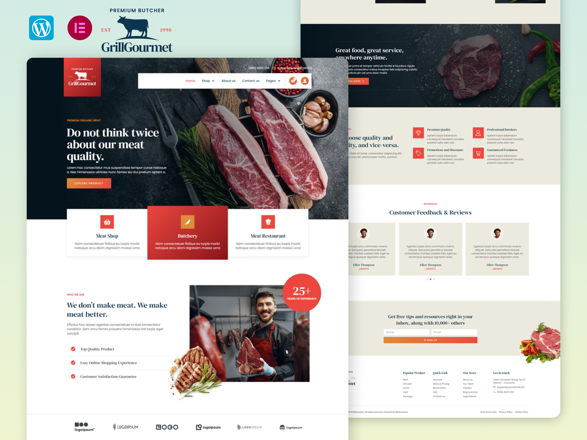 GrillGourmet - Butcher And Meat Shop Elementor Template Kit