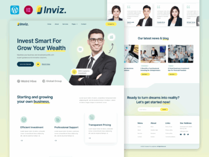 Inviz – Business Consulting And Investment Elementor Template Kit