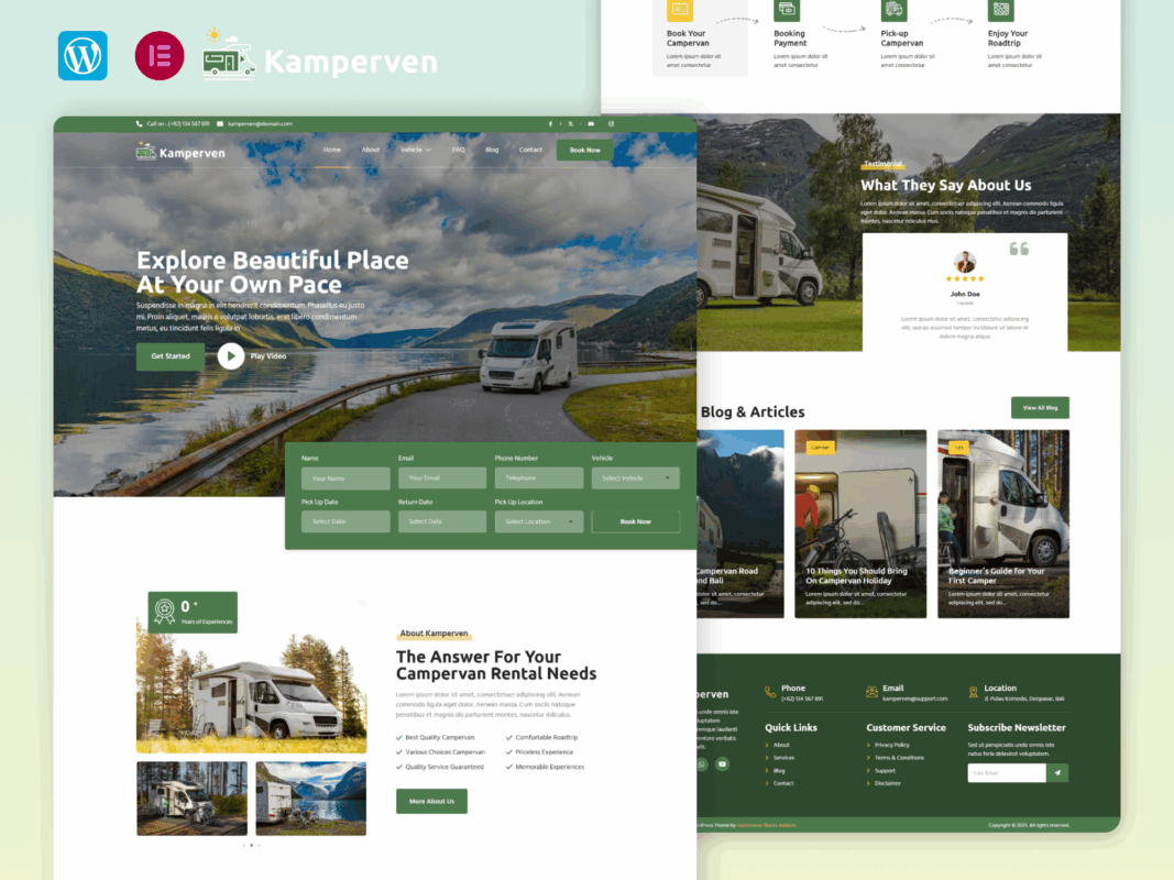 Kamperven – Campervan And RV Rental FSE WordPress Theme