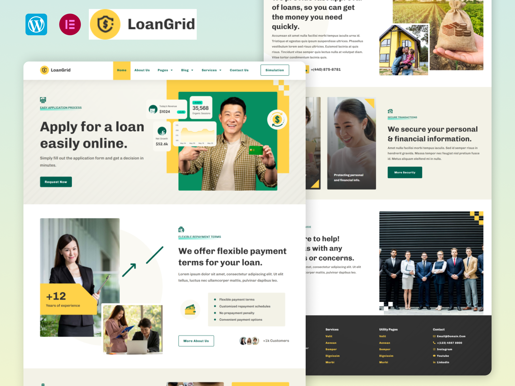 LoanGrid - Loans And Financing Elementor Pro Template Kit