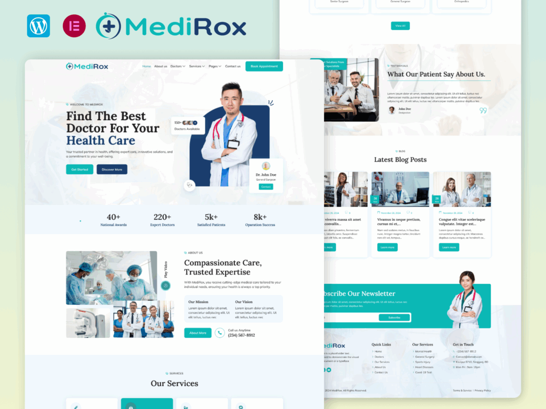 MediRox – Health And Medical Elementor Template Kit