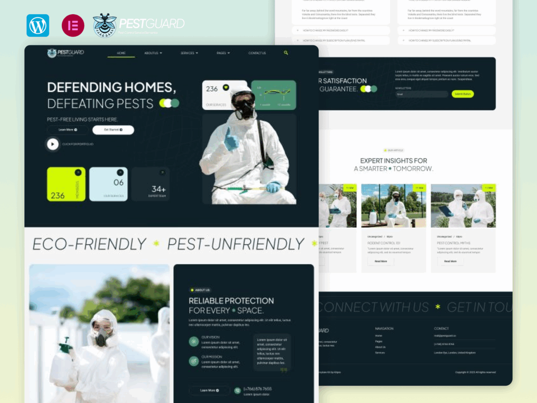 Pestguard – Pest Control Service Elementor Template Kit
