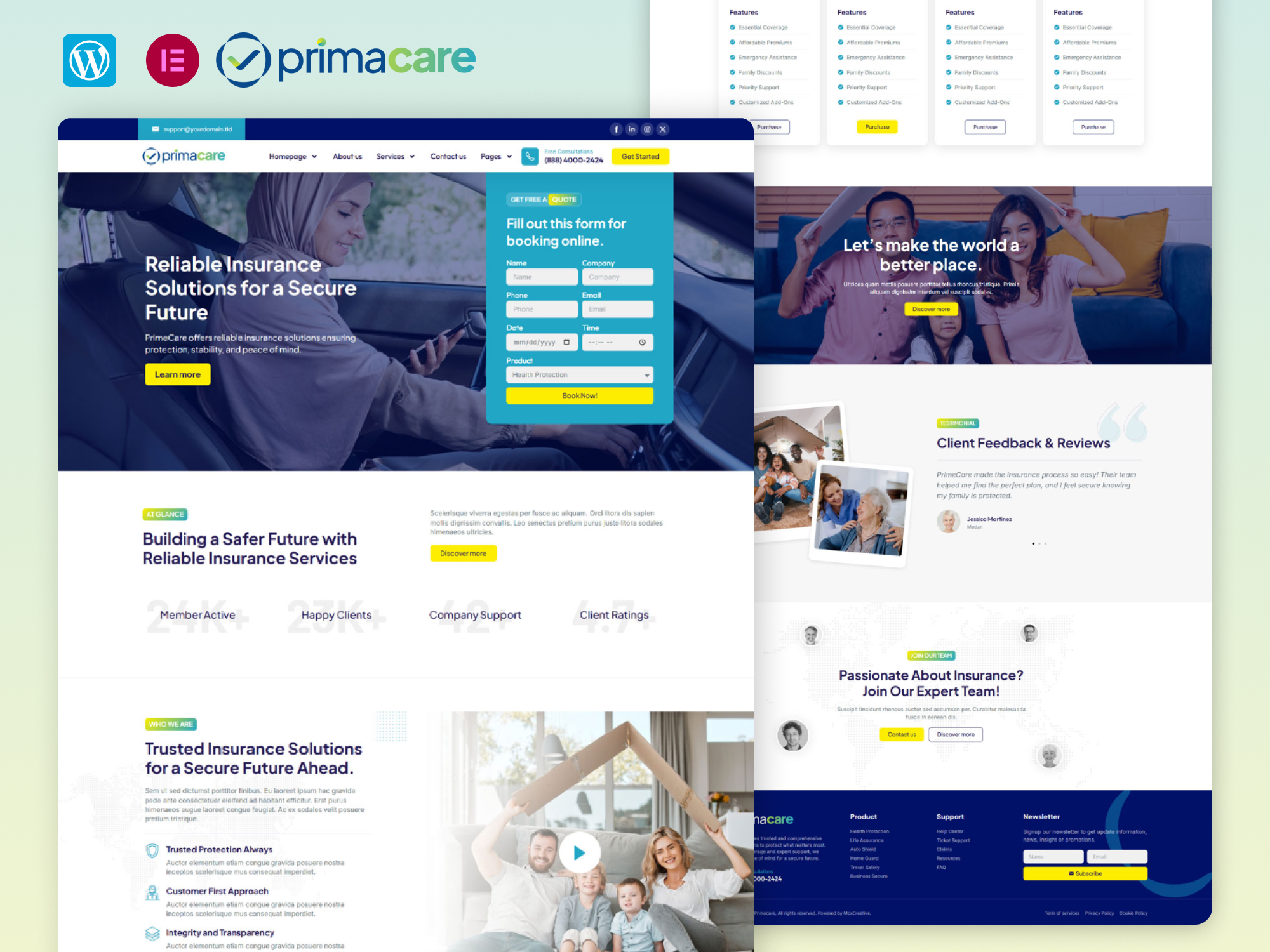 PrimaCare - Finance And Insurance Company Elementor Pro Template Kit