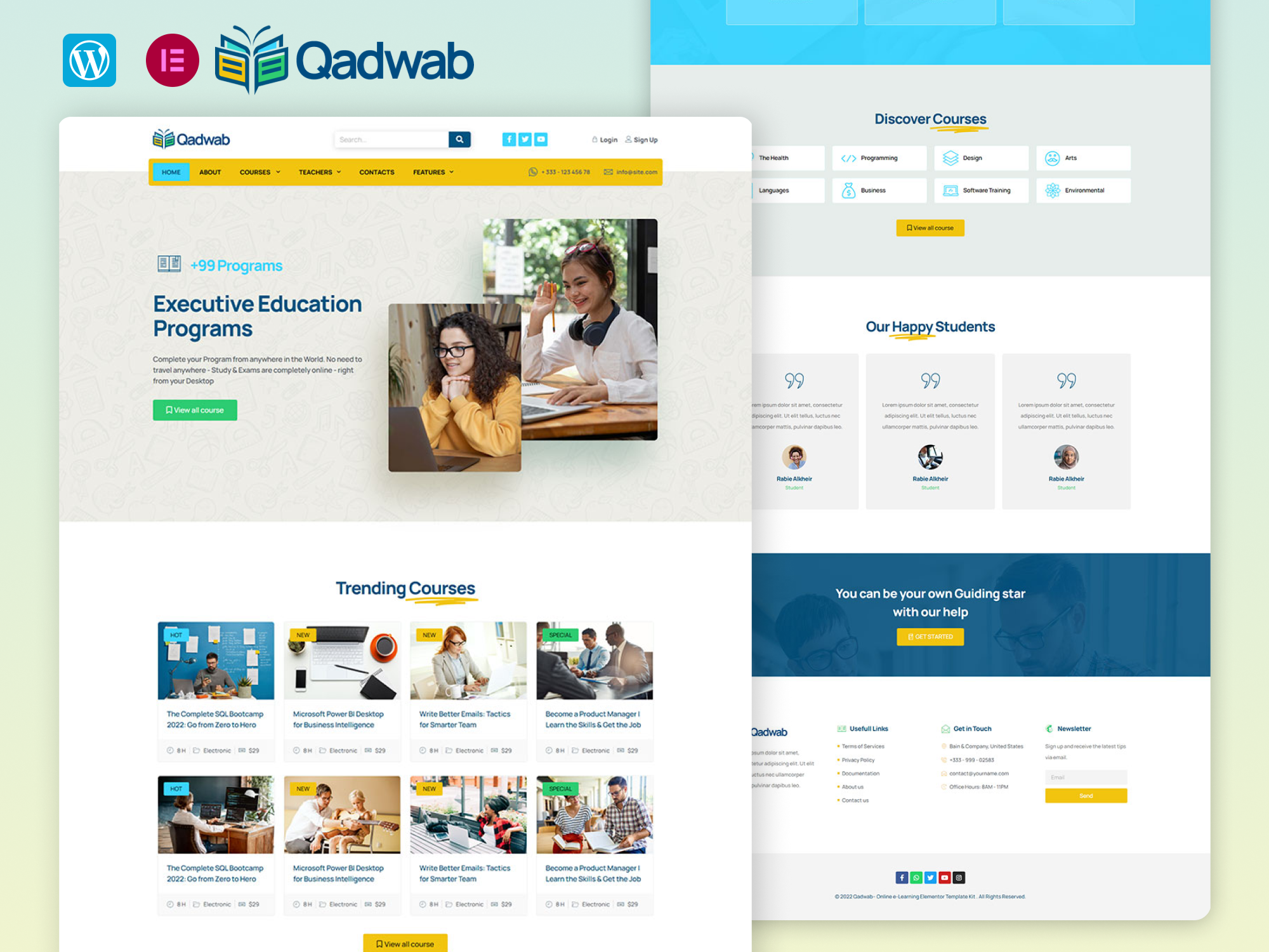 Qadwab - Online e-Learning Elementor Template Kit