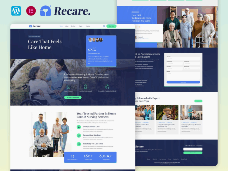 Recare - Home Care And Private Nursing Elementor Template Kit