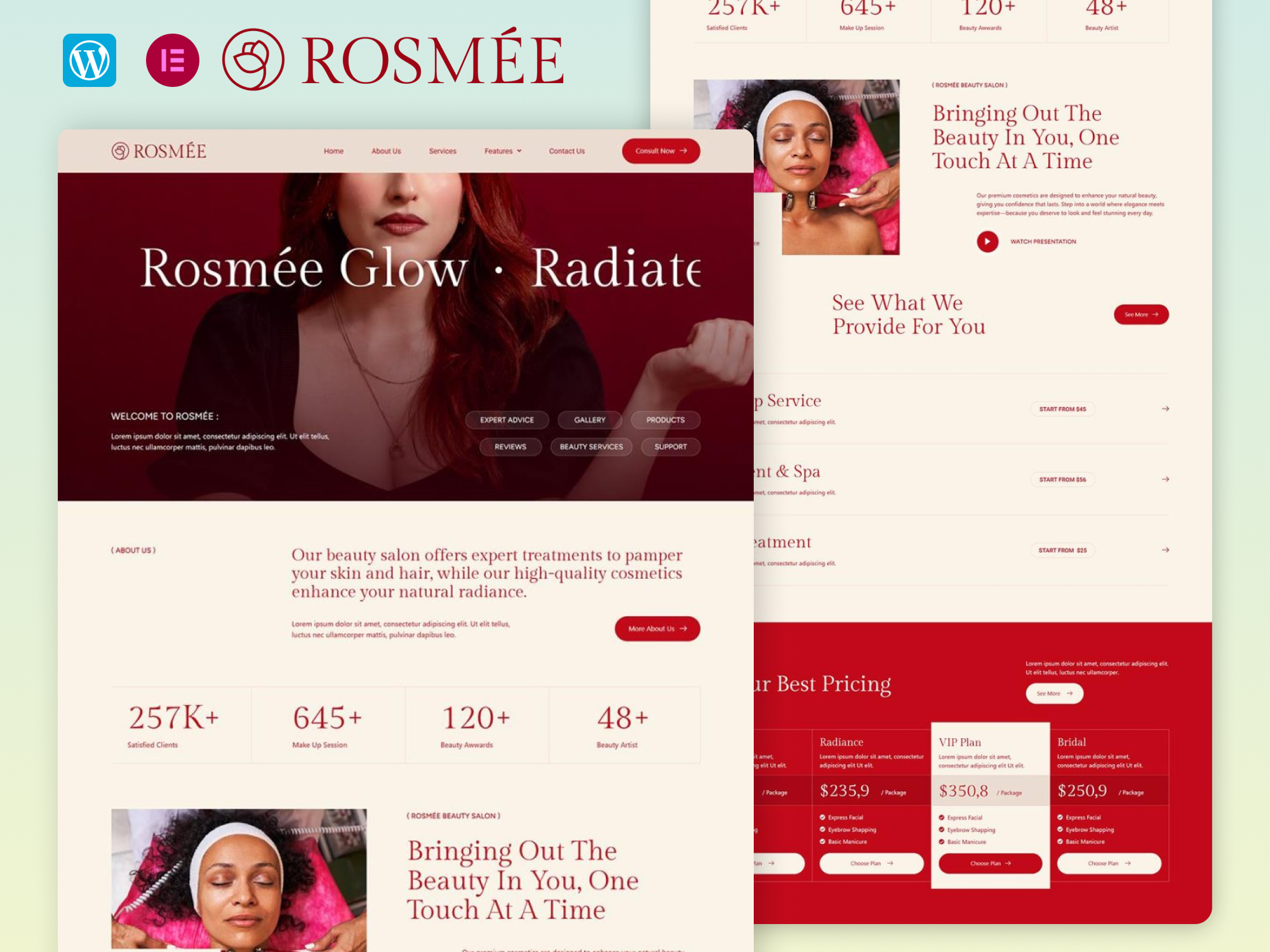 Rosmee - Beauty Salon And Cosmetic Elementor Tempate Kit