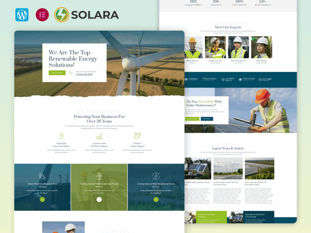 Solargy – Solar & Alternative Energy Elementor Template Kit