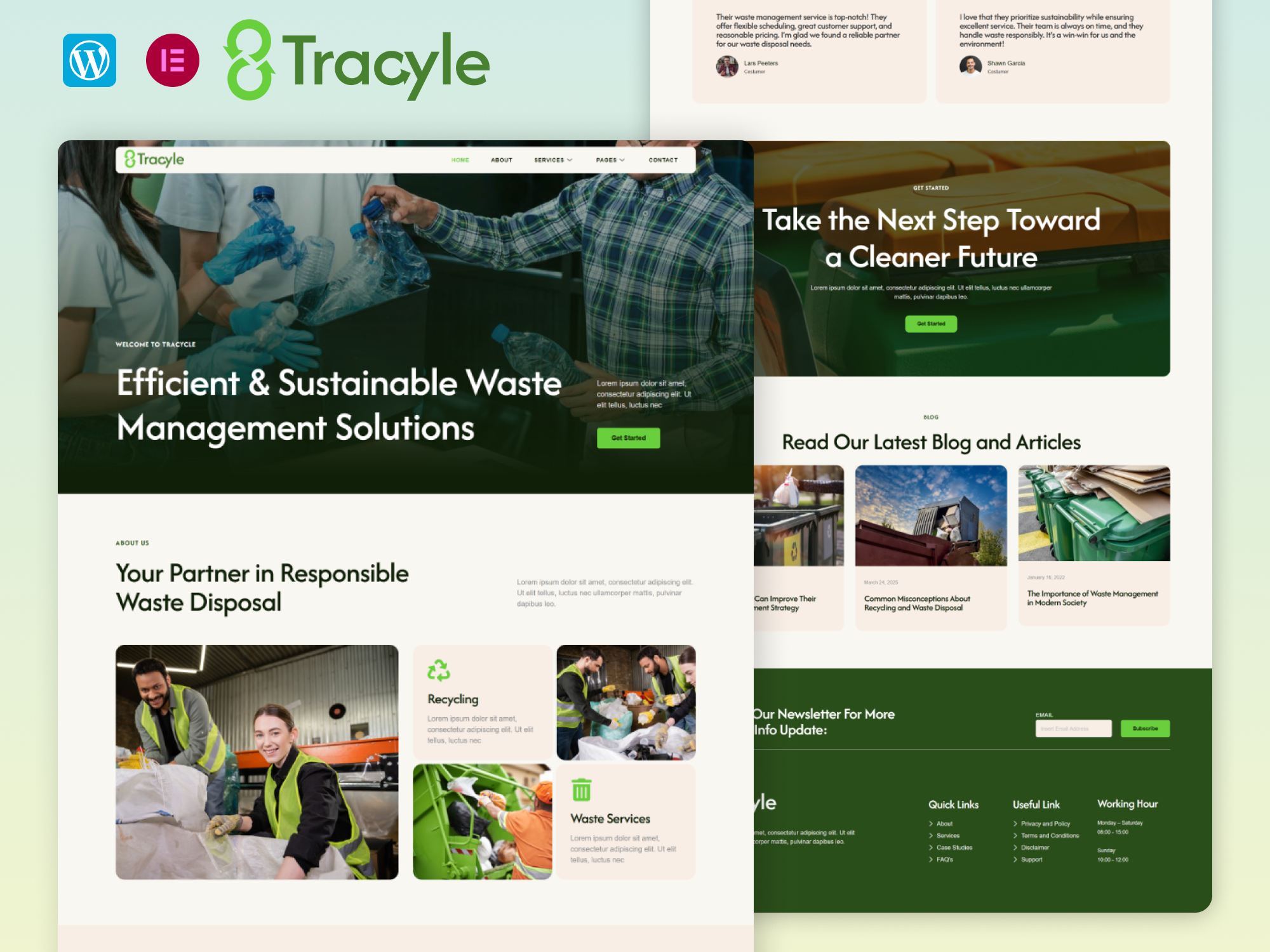 Tracyle - Waste Management And Recycling Service Elementor Template Kit