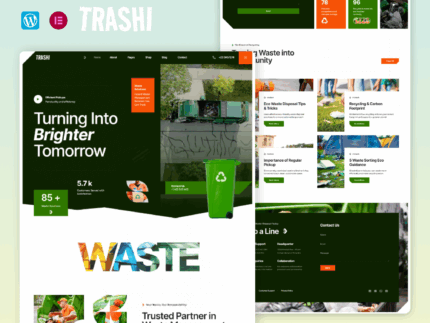 Trashi - Waste Management And Recycling Elementor Pro Template Kit
