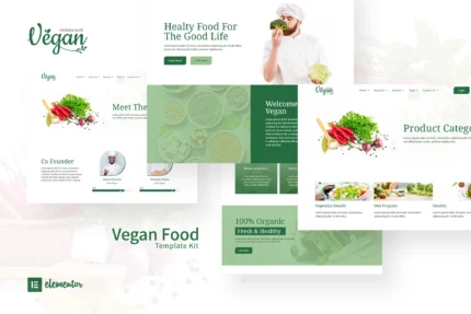 Vegan Restaurant Elementor Template Kit