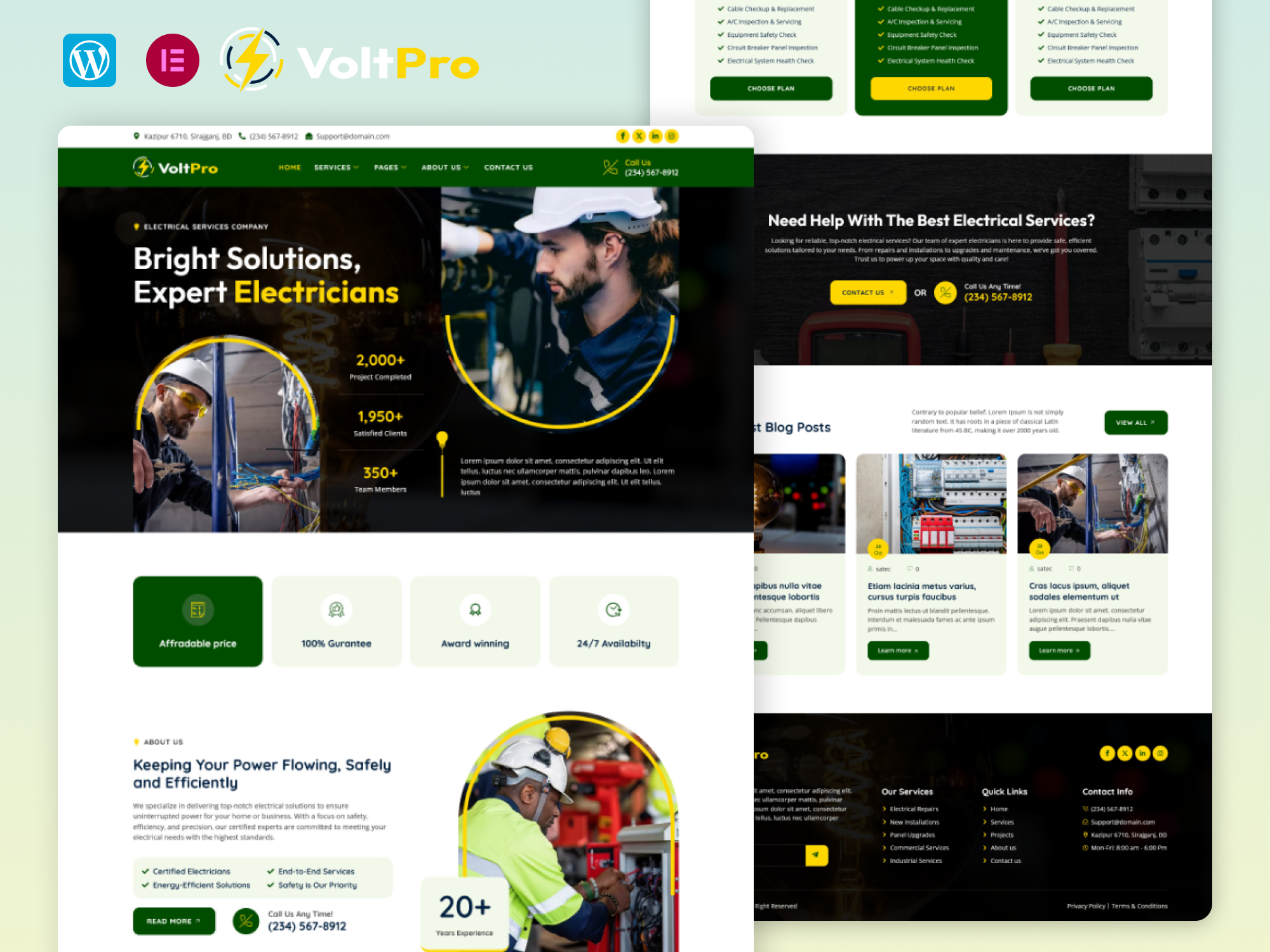 Voltpro - Electrical Services Elementor Template Kit
